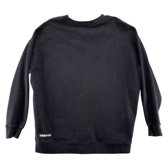 Lululemon Black Cotton Crewneck Sweatshirt – Size 10 - Picture 3 of 4